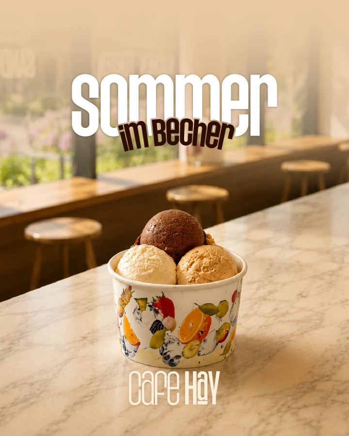 Sommer im Becher — Social-Media-Design für Cafe Hay